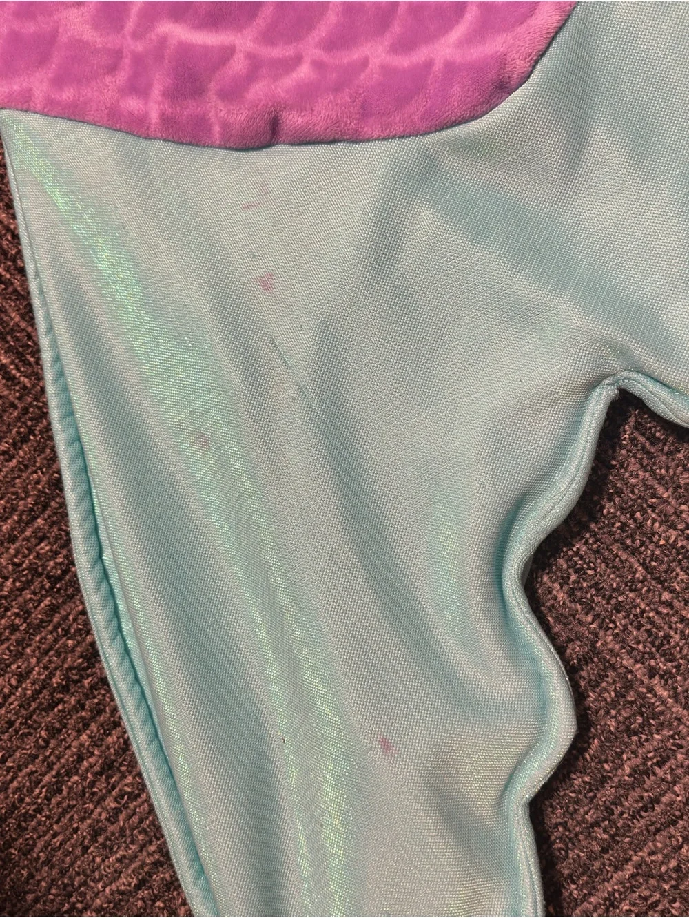 Mermaid Tail Blanket in Pink with Aqua Fin